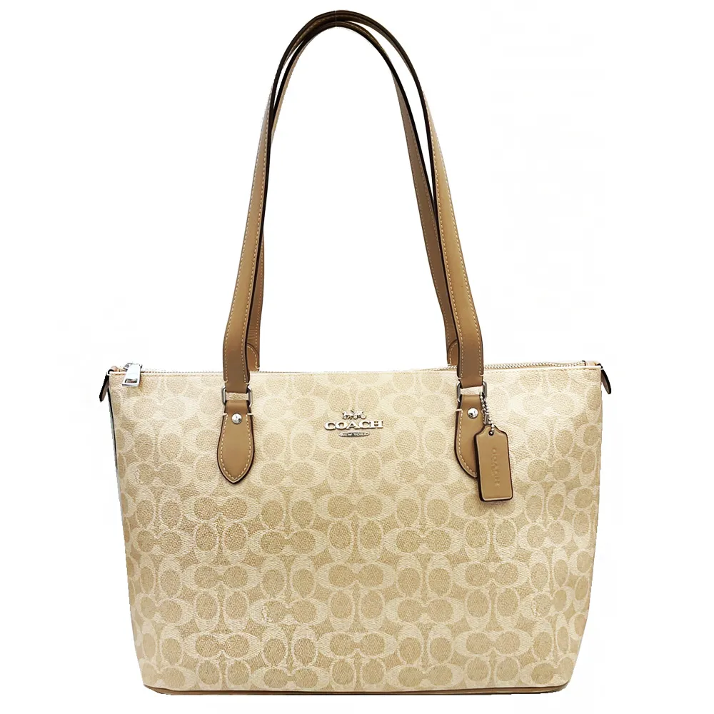 【COACH】C LOGO肩背大購物/托特包(深咖/紅) 歷史價格詳細信息