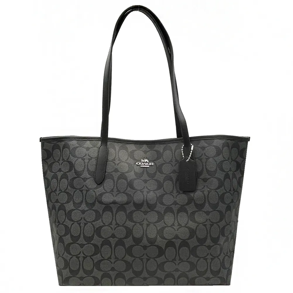 【COACH】C LOGO肩背大購物/托特包(深咖/紅) 歷史價格詳細信息