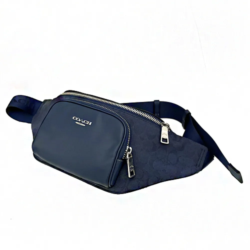 【COACH】男士牛皮拼接緹花雙層斜背包(淺卡其X灰綠) 歷史價格詳細信息