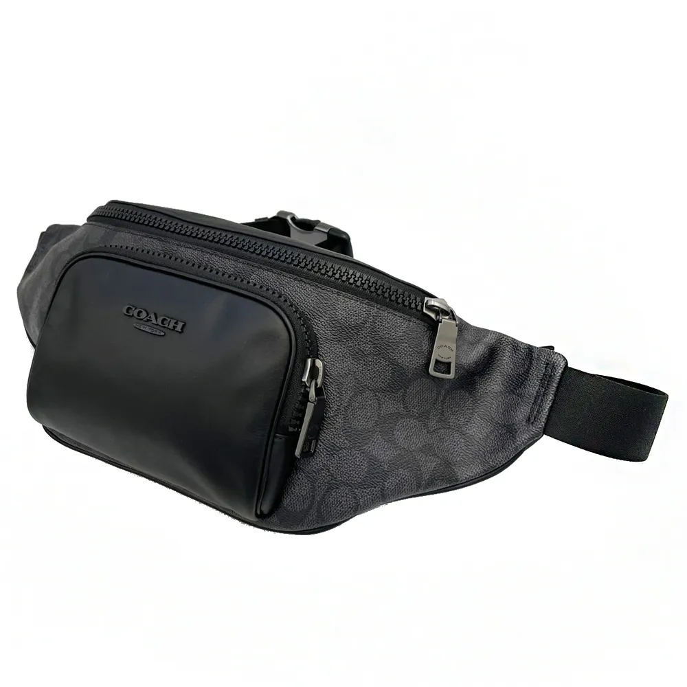 【COACH】COACH 黑字LOGO胸前口袋設計拉鍊純棉短袖T恤(白x黑) 歷史價格詳細信息