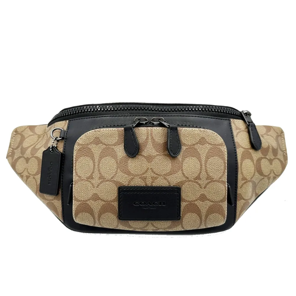 【COACH】COACH 黑字LOGO胸前口袋設計拉鍊純棉短袖T恤(白x黑) 歷史價格詳細信息