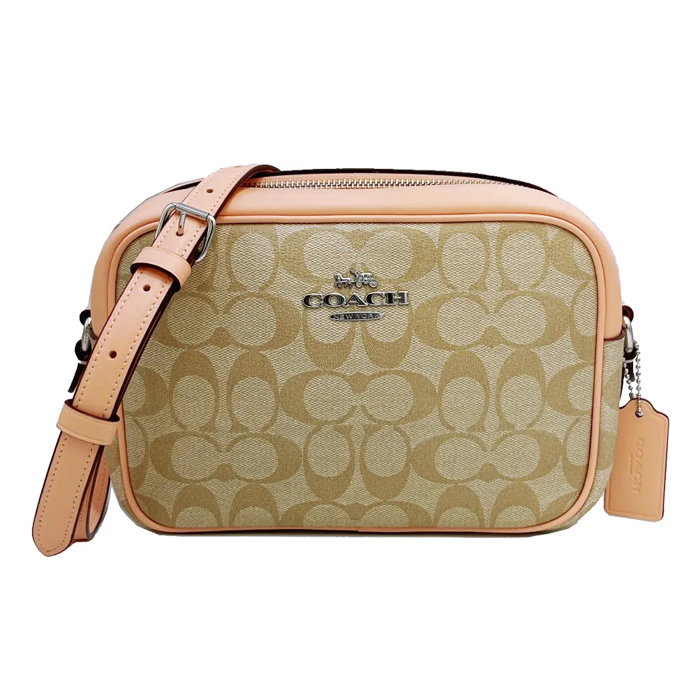 COACH粉橘底白點點防刮皮革文字拉鍊真皮長夾 多功能長夾手提包小牛皮手拿包 現貨在台 NEW YORK 歷史價格詳細信息