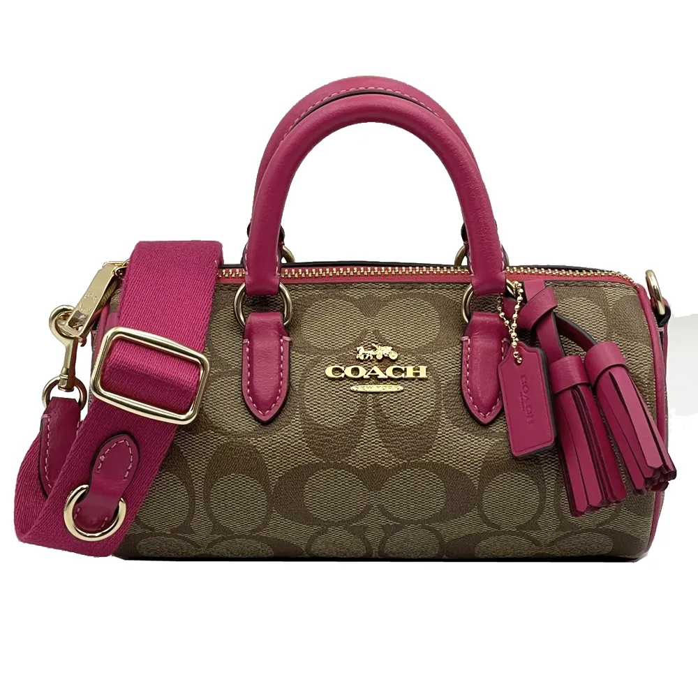 【COACH】C LOGO圓型掛勾鑰匙腰包/零錢包(焦糖/紅) 歷史價格詳細信息