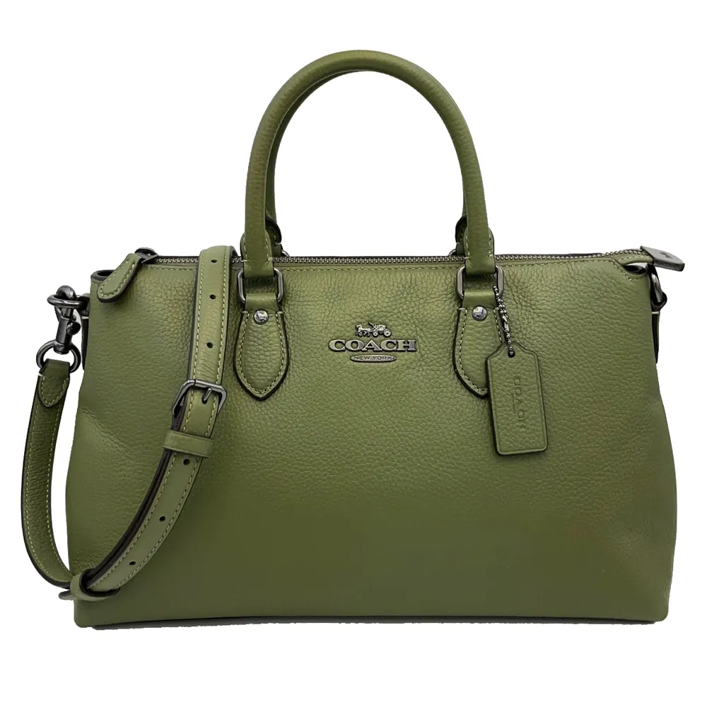 COACH 橄欖綠色鏤空大C LOGO皮革手拿包 廠商直送 現貨 歷史價格詳細信息