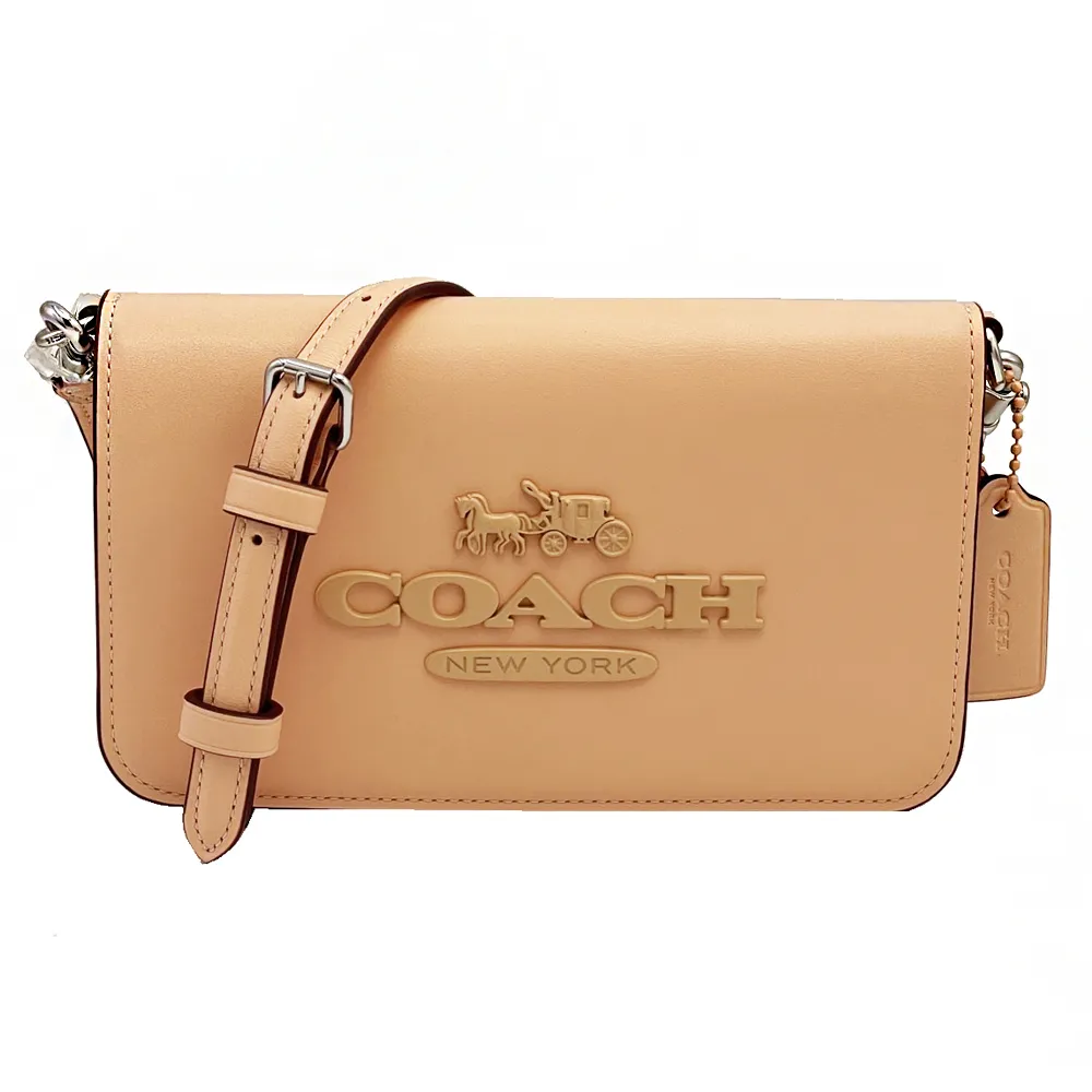 【COACH】滑面牛皮前口袋中性男款斜背兩用胸前腰包(黑) 歷史價格詳細信息