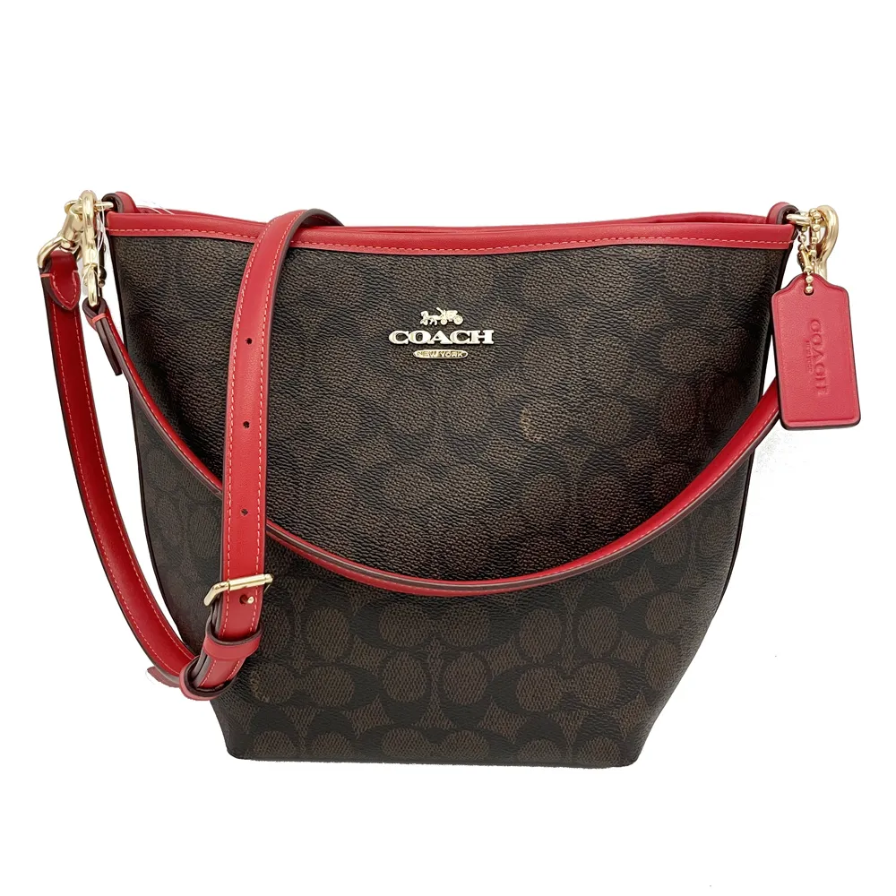 COACH深咖啡LOGO紅雙拉鍊手拿包【手機批發網】皮夾 手拿包 名牌精品 (線上代購) 歷史價格詳細信息