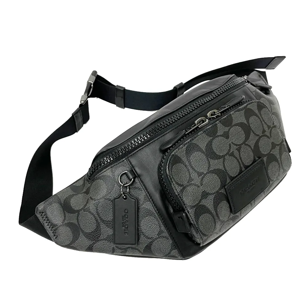 【COACH】COACH 黑字LOGO胸前口袋設計拉鍊純棉短袖T恤(白x黑) 歷史價格詳細信息