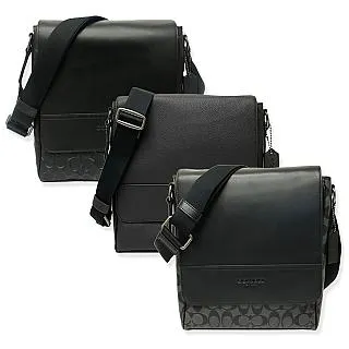 【COACH】Houston Flight Bag素面牛皮前拉鍊男款斜背包(黑) 歷史價格詳細信息