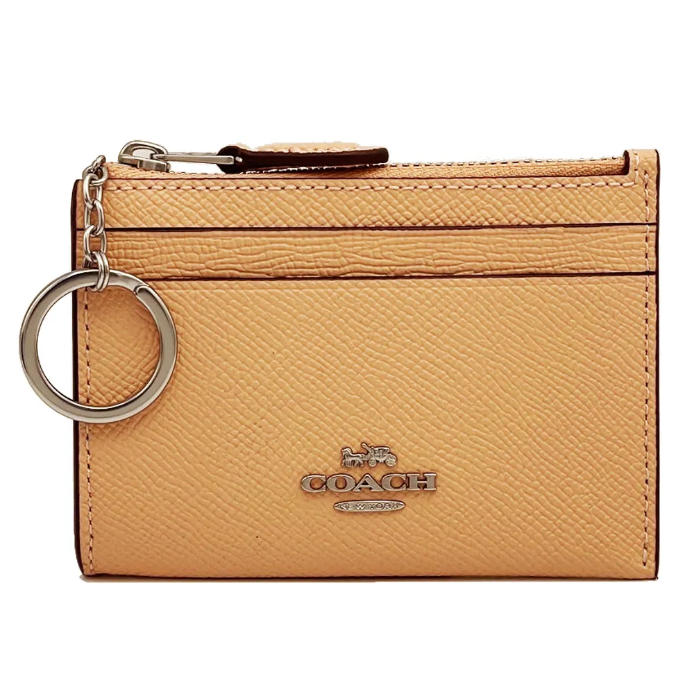 【COACH】素面牛皮長夾式雙層大手拿包/零錢包(咖) 歷史價格詳細信息