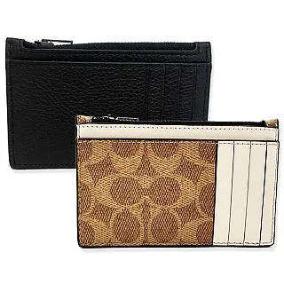 【COACH】男中性款信用卡名片卡夾零錢包(米咖/黑灰) 歷史價格詳細信息