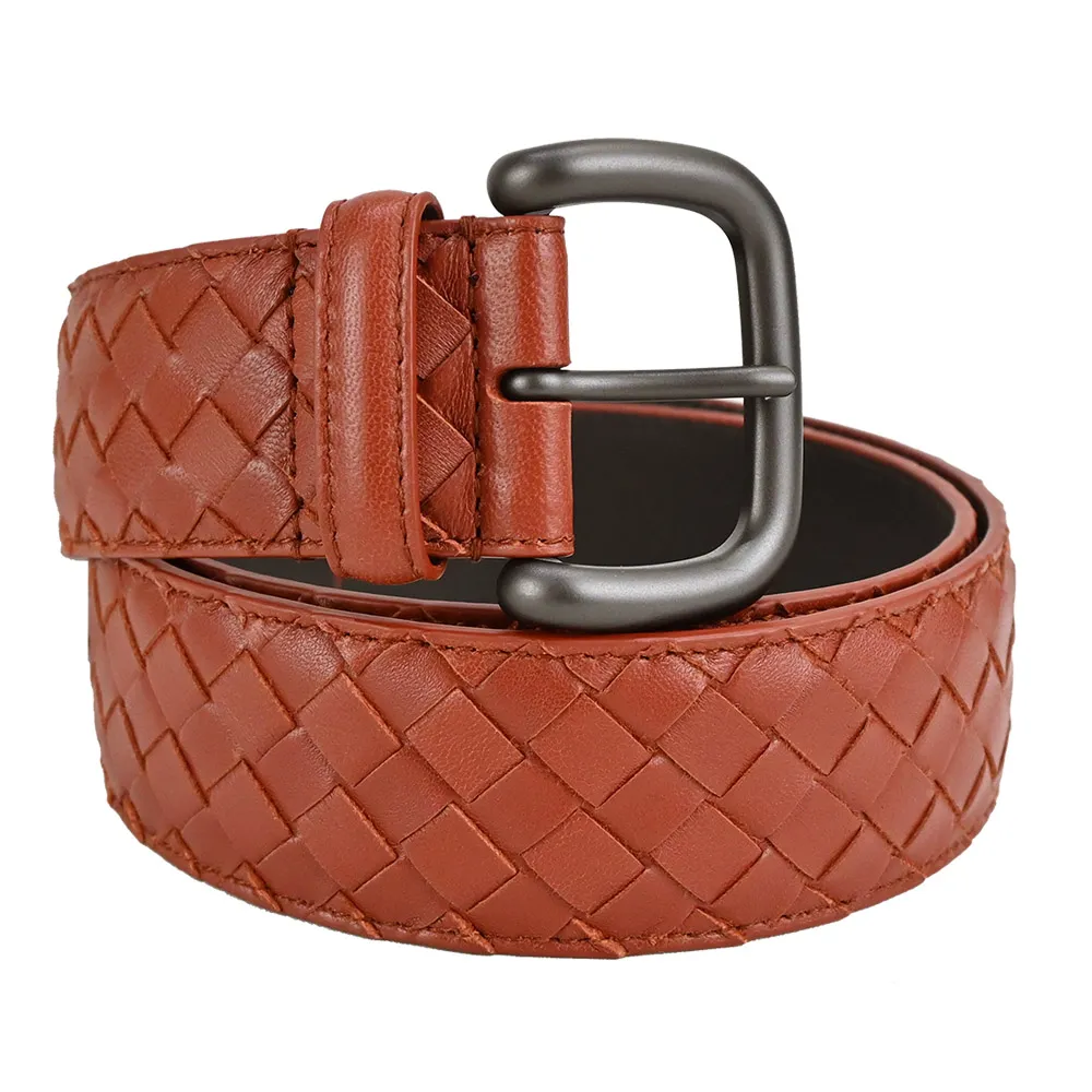 BOTTEGA VENETA 經典編織小牛皮腰帶/皮帶(藍綠) 歷史價格詳細信息