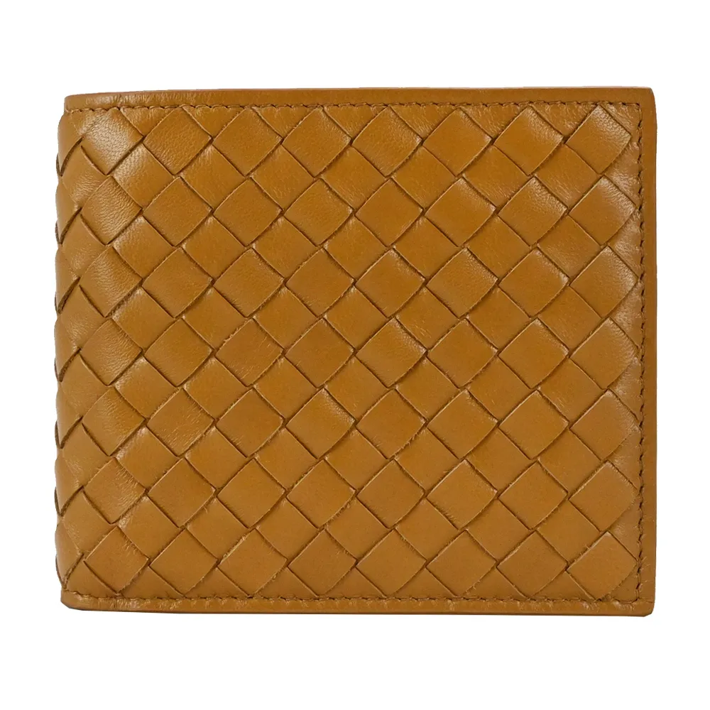 BOTTEGA VENETA  經典編織小牛皮對開8卡短夾(棕) 歷史價格詳細信息