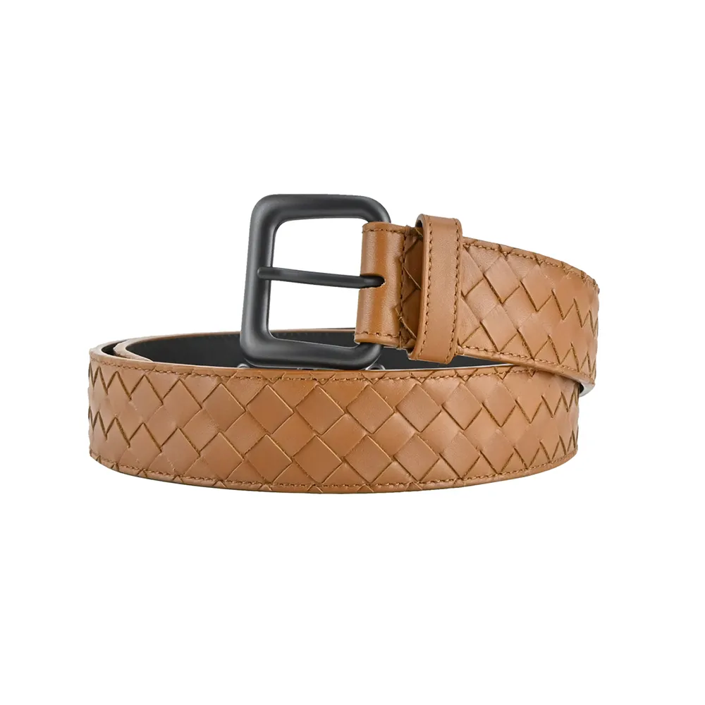 BOTTEGA VENETA經典編織扣式牛皮腰帶/皮帶(藍綠) 歷史價格詳細信息