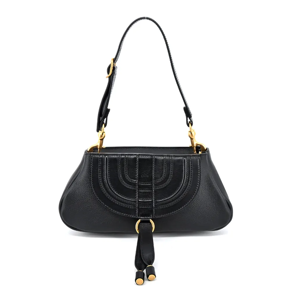 Chloe Marcie粒面小牛皮小號手提/肩背包(黑色) 歷史價格詳細信息