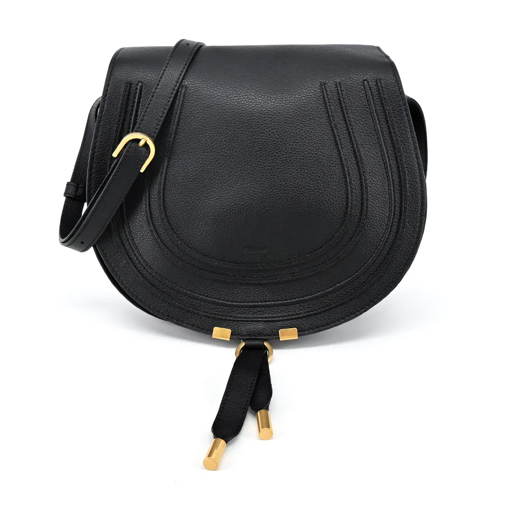 Chloe Marcie 粒面牛皮翻蓋小號馬鞍斜背包(墨綠) 歷史價格詳細信息