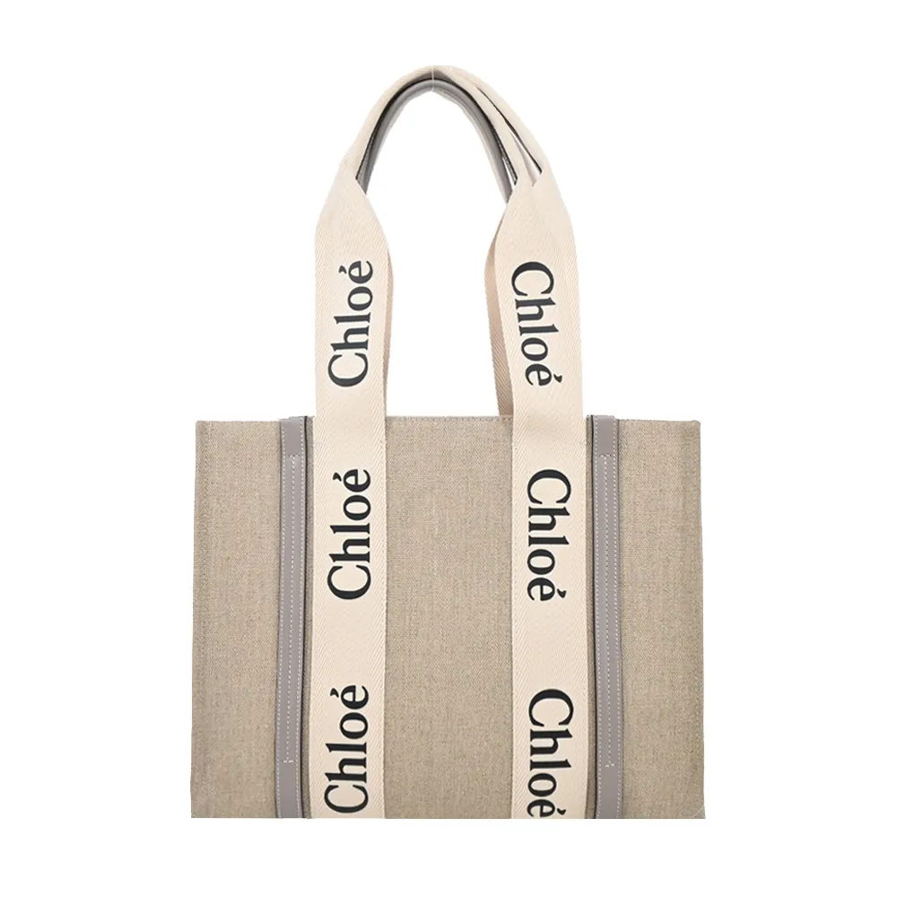 CHLOE Woody 帆布拼牛皮手提/斜背二用托特包(小)(焦糖色) CHC22AS397I2690U 歷史價格詳細信息