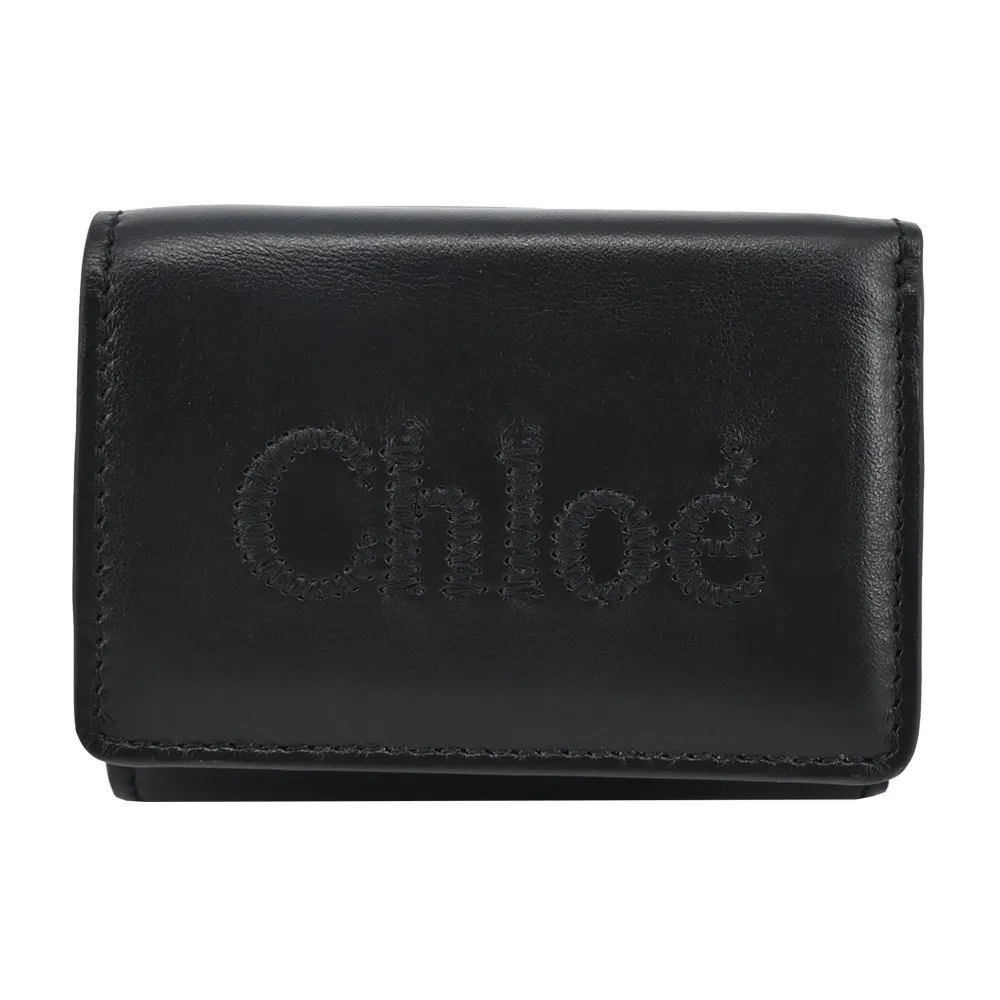 Chloe Sense 壓印 LOGO 小牛皮拉鍊卡片/零錢包(風暴藍) 歷史價格詳細信息