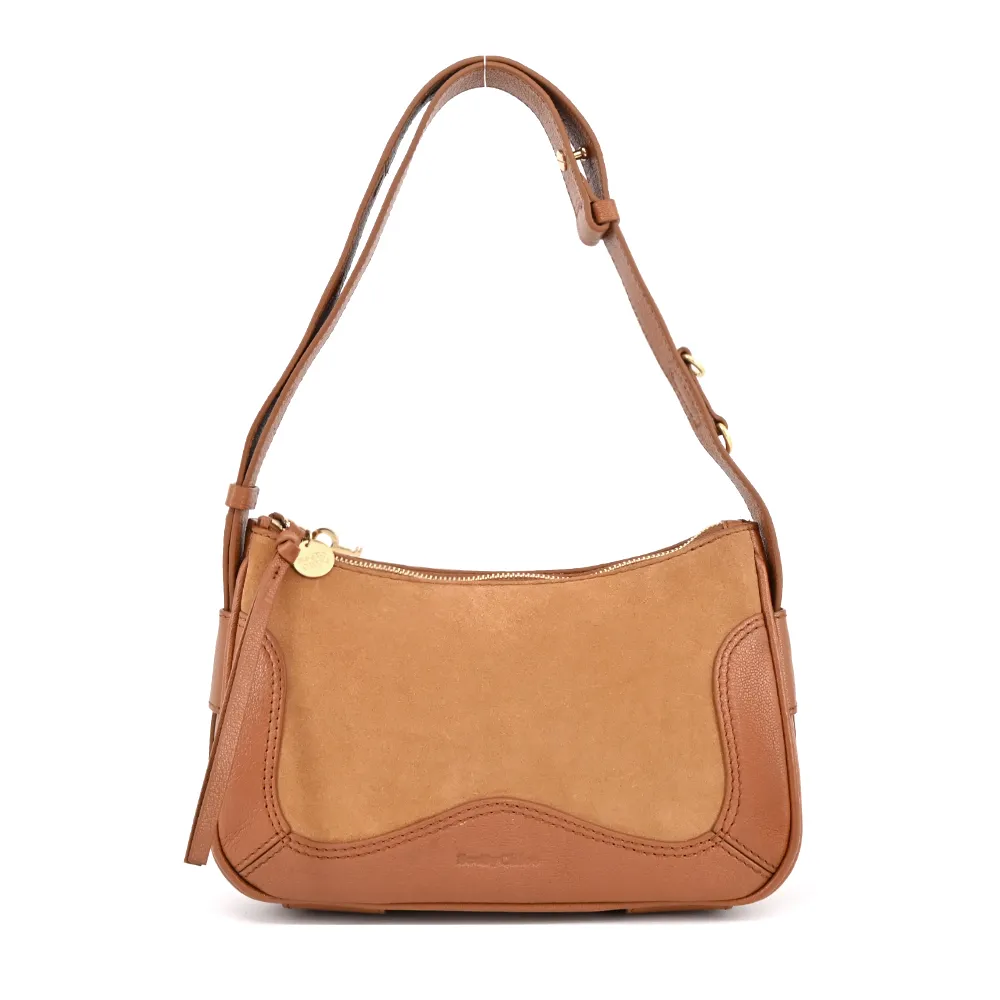 SEE BY CHLOE Hana麂皮拼接牛皮 hobo流浪包(黑色) 歷史價格詳細信息