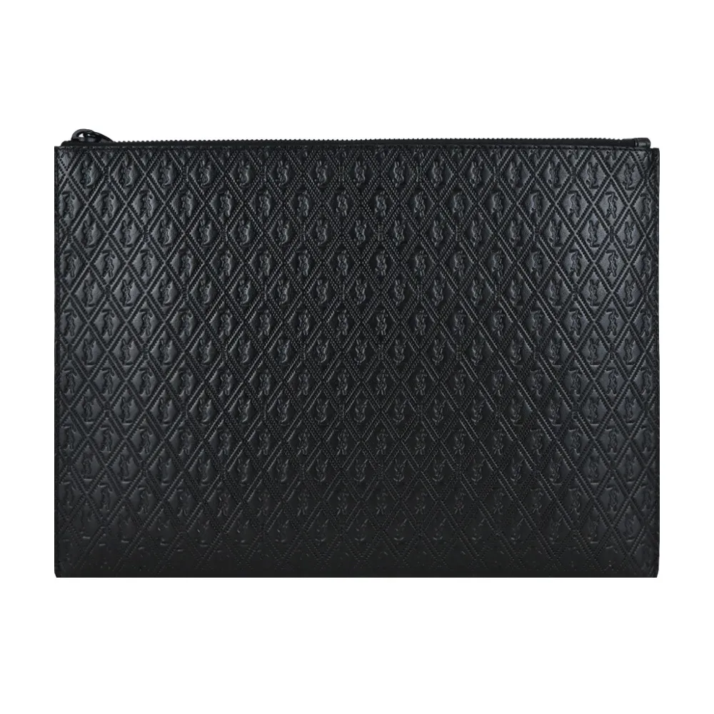 YSL LE 5 A 7新款LOGO 鱷魚壓紋牛皮肩背/手提流浪包(黑色) 歷史價格詳細信息