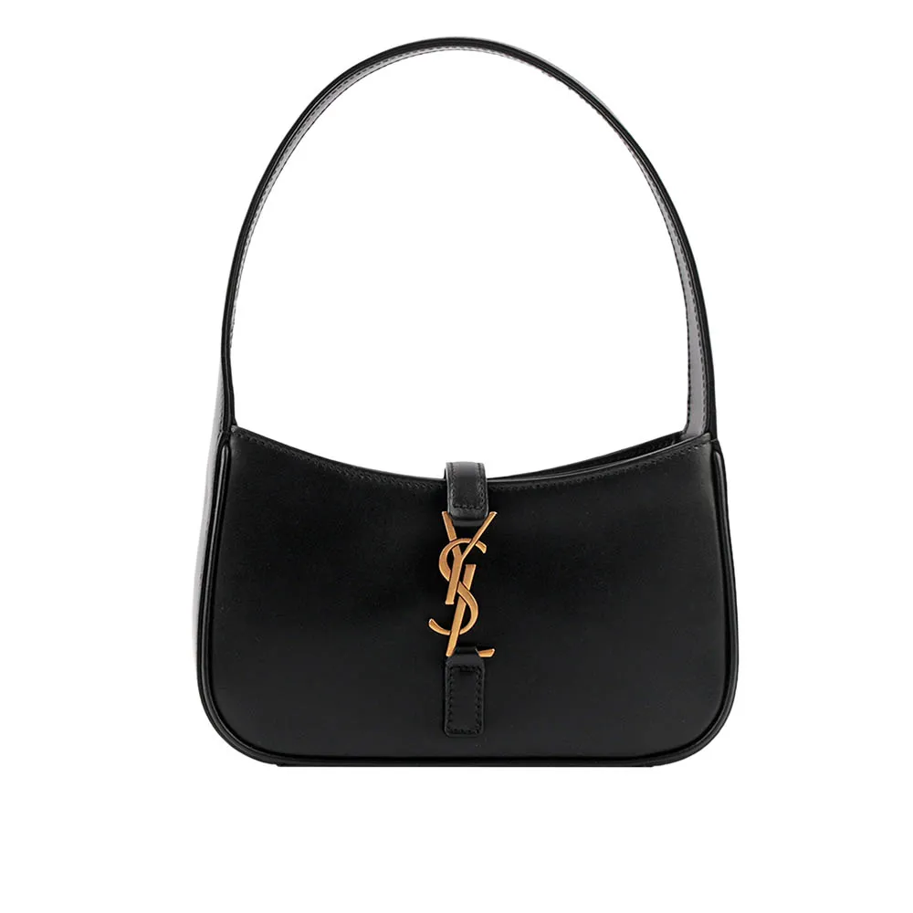 YSL LE 5 A 7新款LOGO 鱷魚壓紋牛皮肩背/手提流浪包(黑色) 歷史價格詳細信息