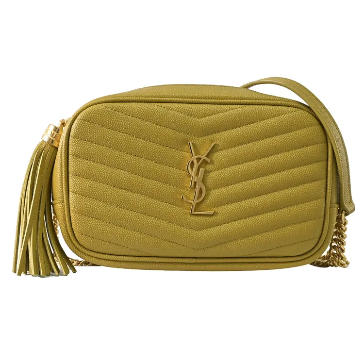 YSL V紋荔枝皮金色LOGO WOC 斜背包(霧灰色) 377828 BOW0J 1202 歷史價格詳細信息