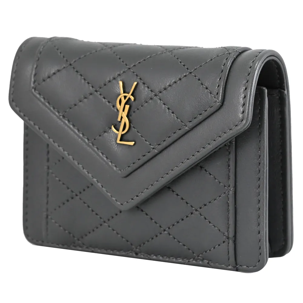 YSL GABY絎縫小羊皮半月拉鍊斜背包(黑X金) 歷史價格詳細信息