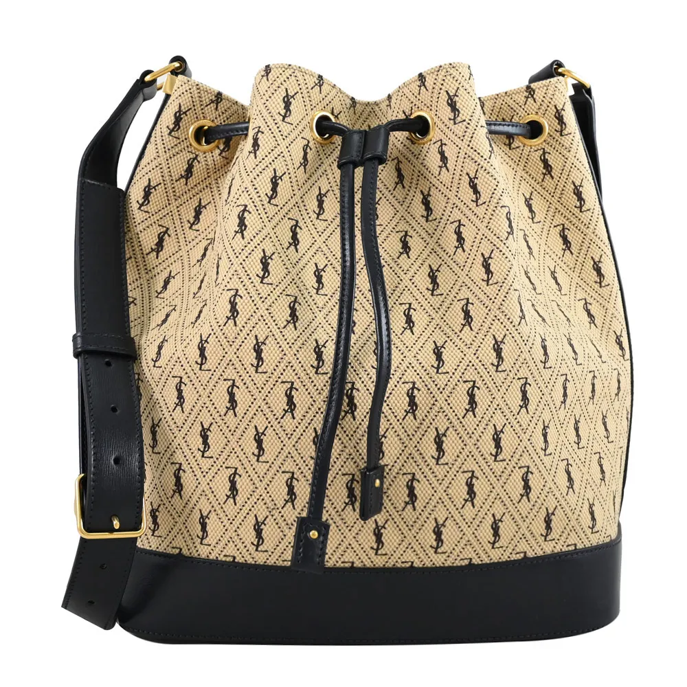 YSL Monogram All Over 系列印花帆布斜背包(米色) 歷史價格詳細信息