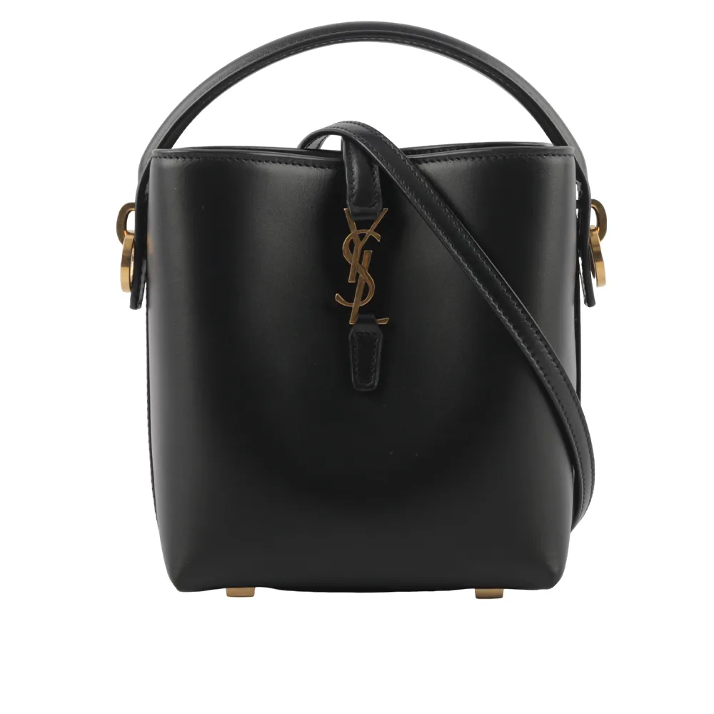 YSL LE 5 A 7新款LOGO 鱷魚壓紋牛皮肩背/手提流浪包(黑色) 歷史價格詳細信息