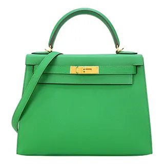 HERMES Kelly 28CM AA TOGO/Epsom C刻 牛皮手提/肩背凱莉包(字母E/藍/銀釦) 歷史價格詳細信息
