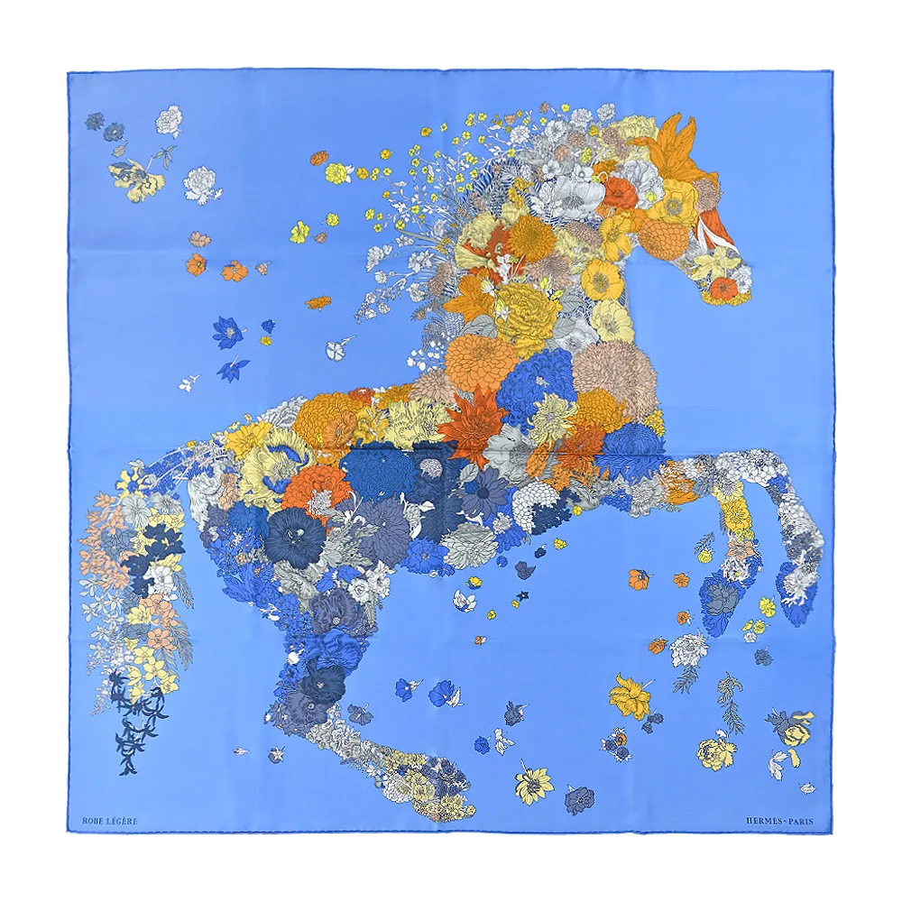 Hermes 愛馬仕 Robe Legere 140 手工捲邊斜紋真絲大方巾(奶油/朱紅/米) 歷史價格詳細信息