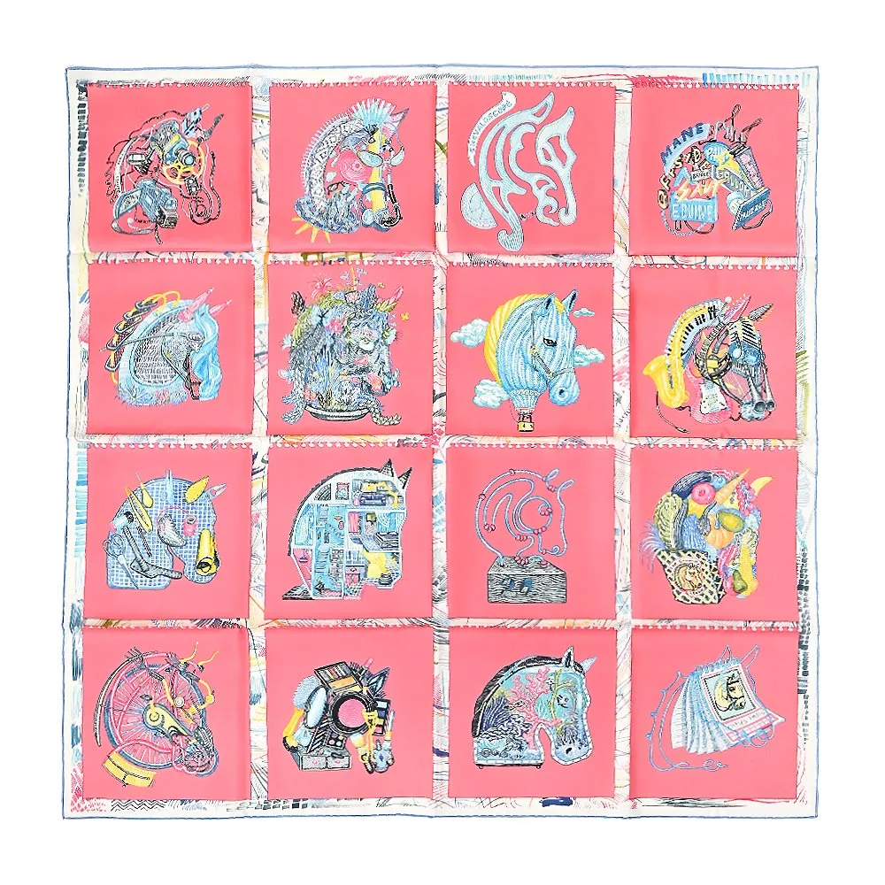 Hermes 愛馬仕 Chevaloscope Pointille趣味駿馬Twilly絲巾(白/玫瑰/綠) 歷史價格詳細信息