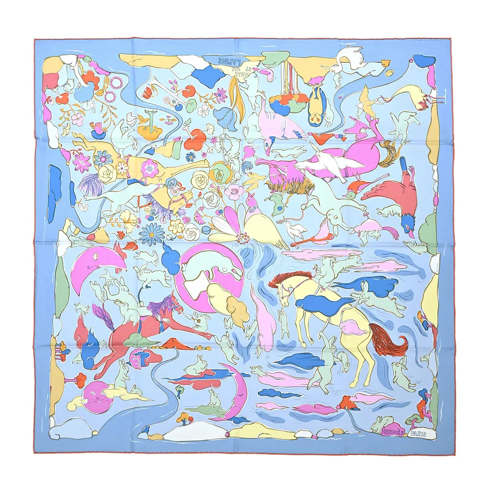 Hermes 愛馬仕 Mille et Un Lapins Twilly絲巾(石榴紅/藍/黑) 歷史價格詳細信息