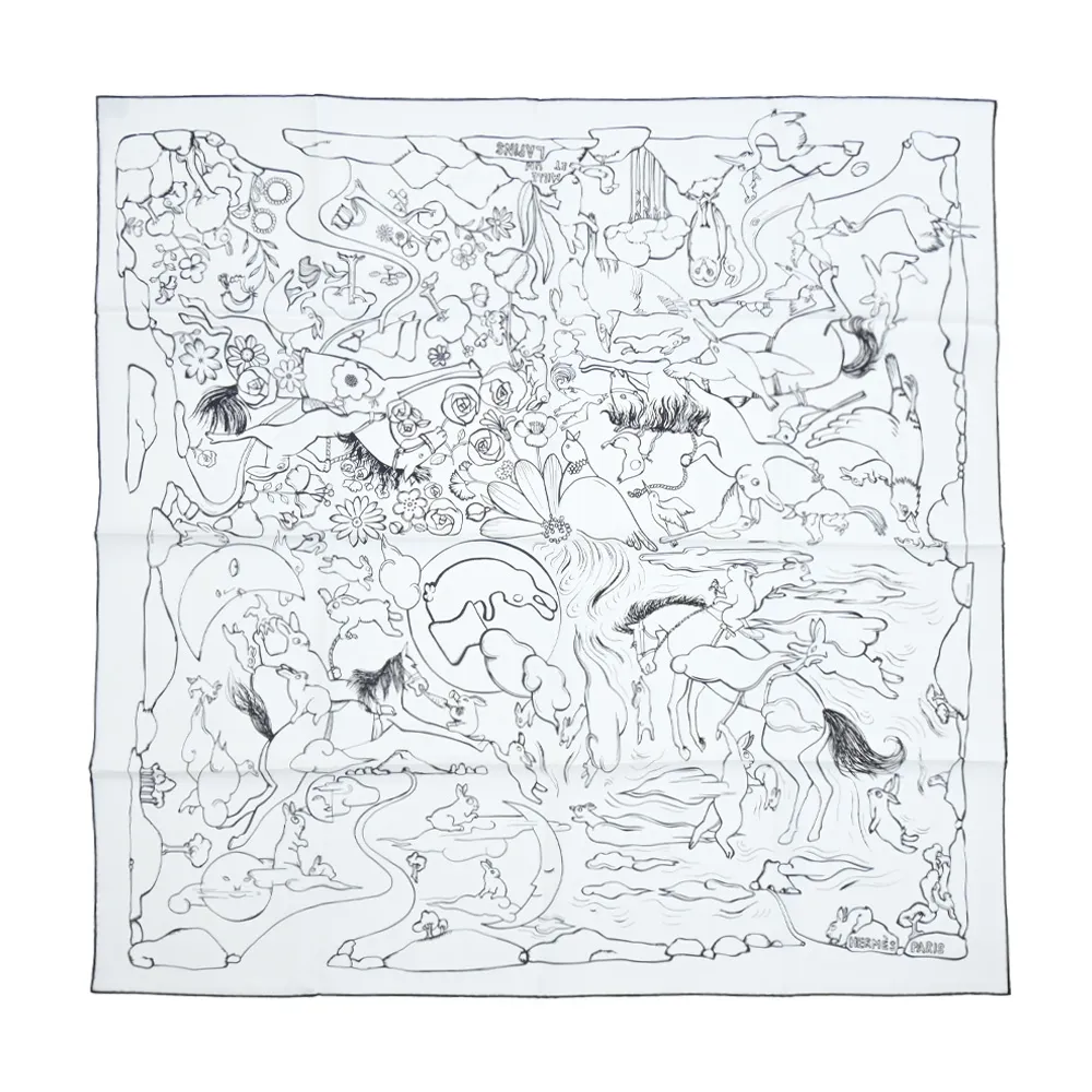 Hermes 愛馬仕 Mille et Un Lapins Twilly絲巾(石榴紅/藍/黑) 歷史價格詳細信息