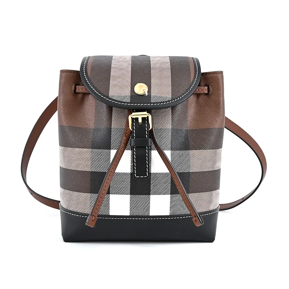 BURBERRY 經典格紋帆布後背包(卡其) 歷史價格詳細信息