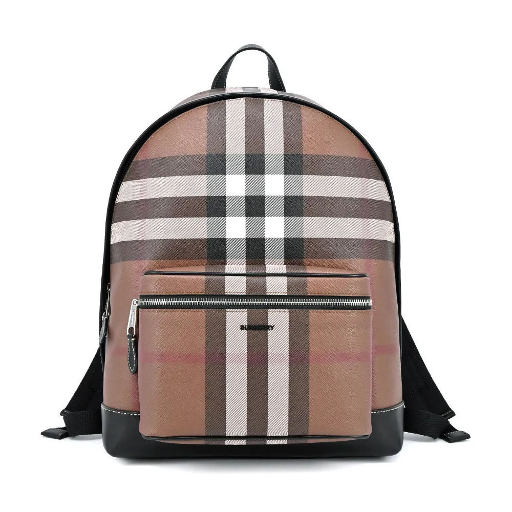BURBERRY 環保帆布大格紋零錢袋對開短夾(暗樺木棕色) 8052802 A8900 歷史價格詳細信息