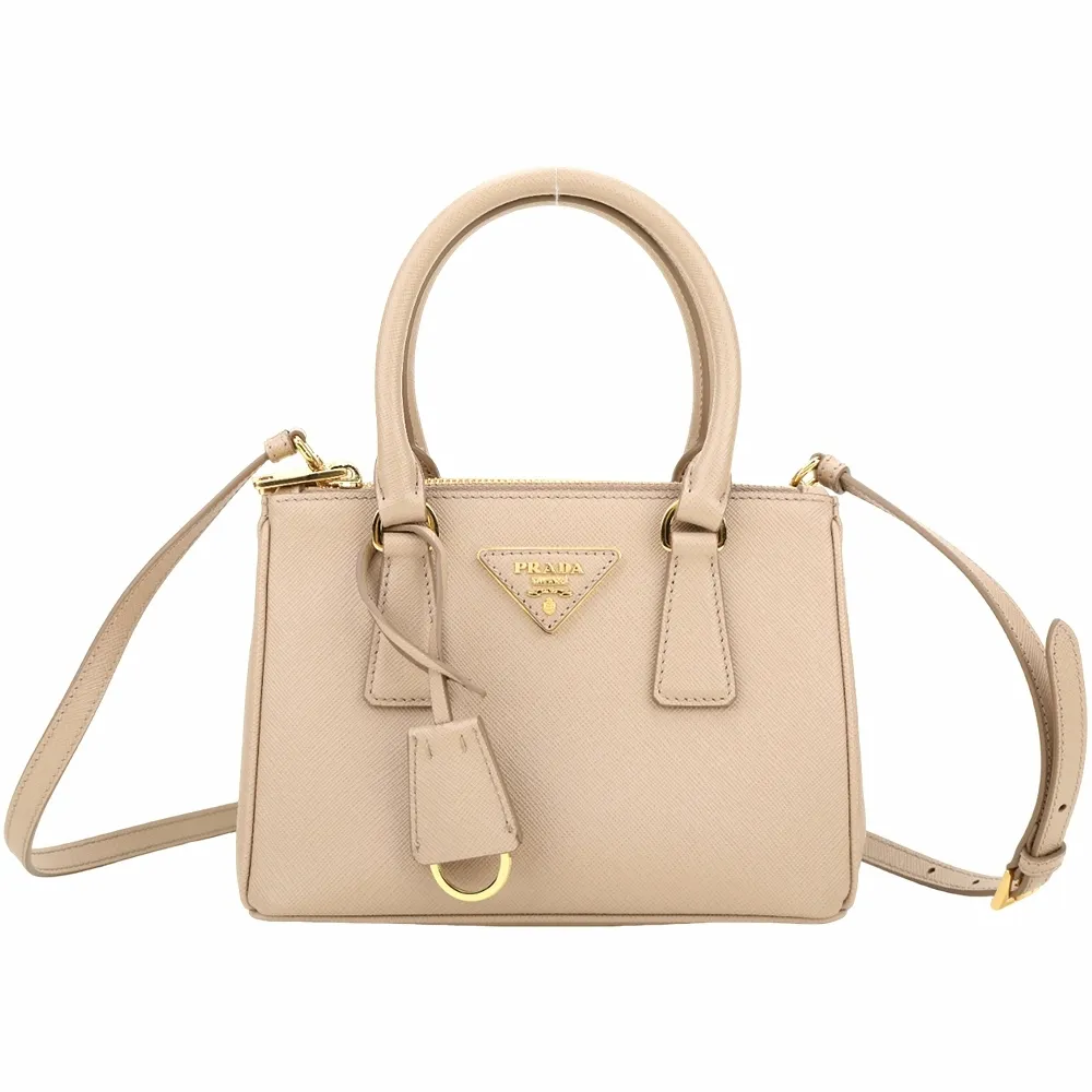 PRADA Galleria Saffiano 三角標防刮牛皮手提/斜背托特包(附零錢包/黑色) 歷史價格詳細信息
