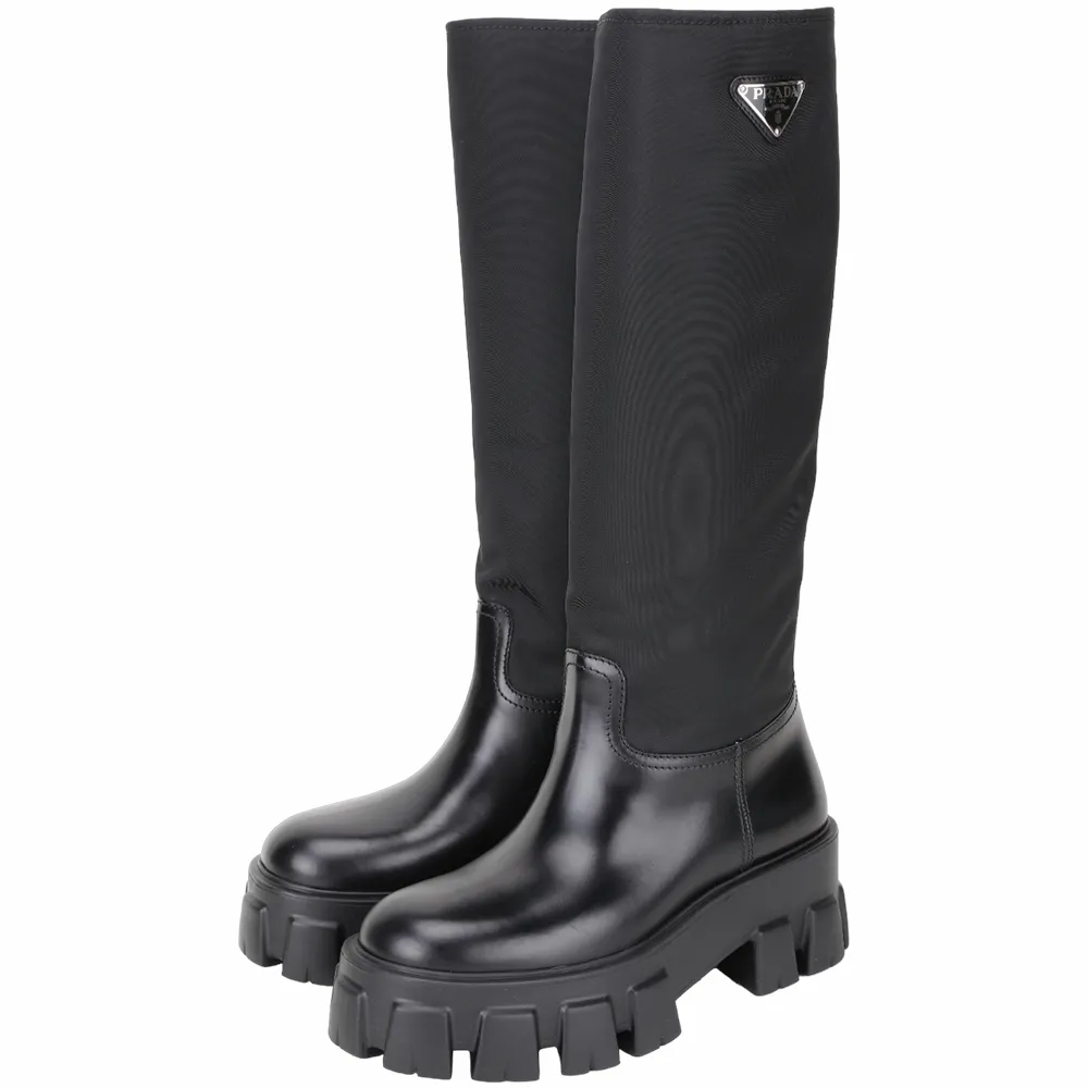 PRADA 三角標誌黑尼龍格紋兩用斜肩/肩背/手提包 歷史價格詳細信息