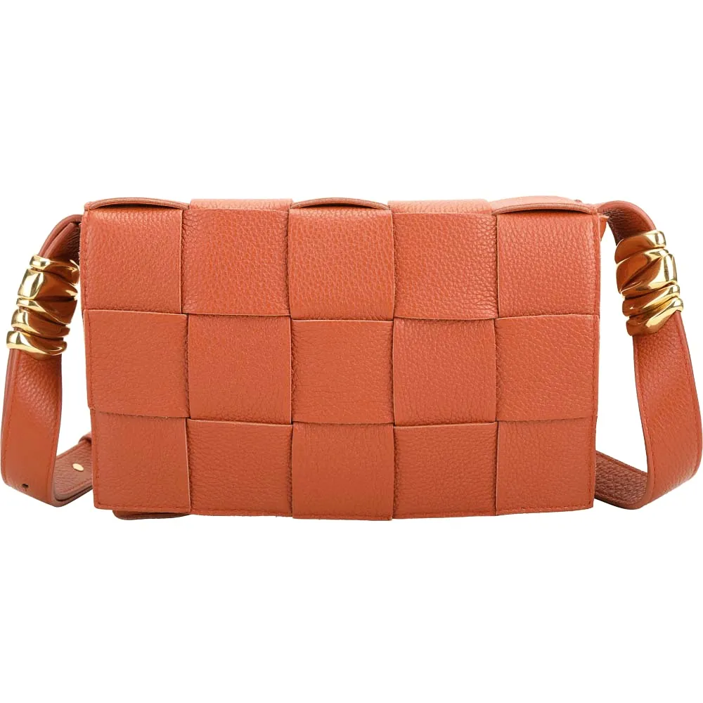 BOTTEGA VENETA Cassette BV 水牛皮編織翻蓋斜背包(棕色) 歷史價格詳細信息