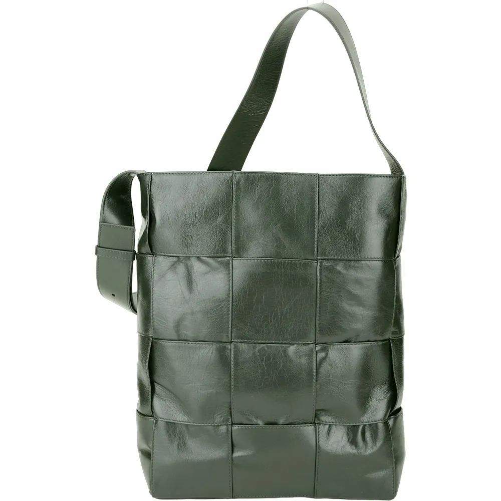 BOTTEGA VENETA Arco 48 寬編織光滑小牛皮翻蓋托特包(焦糖棕) 歷史價格詳細信息