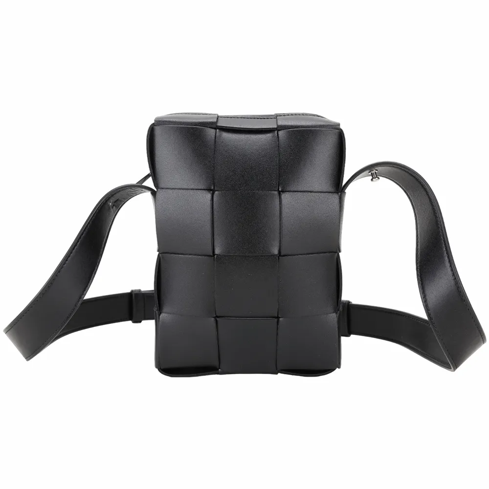 BOTTEGA VENETA 小款Cassette羊皮及牛皮暗釦式二折短夾(黑色) 742698 VCQC4 8425 歷史價格詳細信息