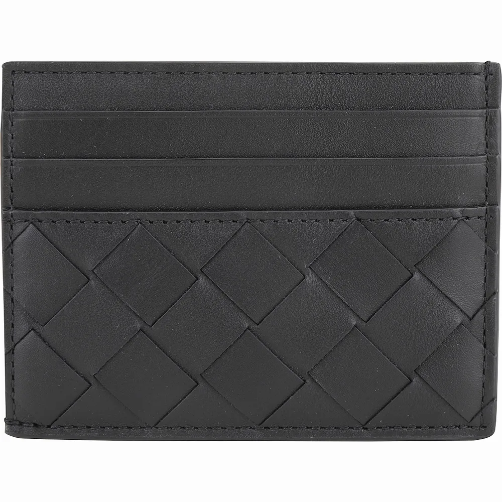 BOTTEGA VENETA 經典編織小牛皮卡片/零錢包(黑色) 歷史價格詳細信息