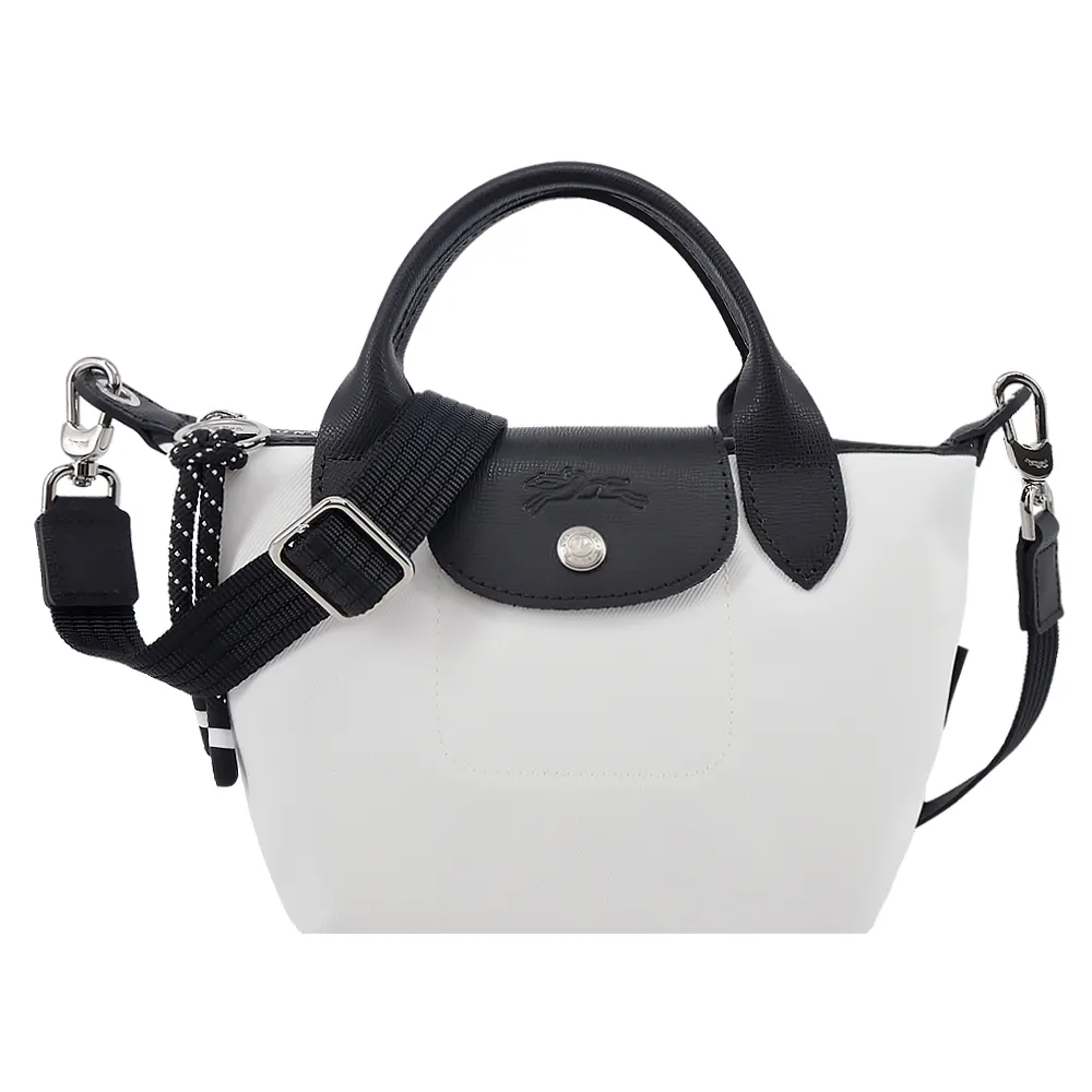 【LONGCHAMP】LONGCHAMP LE PLIAGE ENERGY白色人馬LOGO尼龍拉鍊肩背/手拿包(小/象牙白) 歷史價格詳細信息