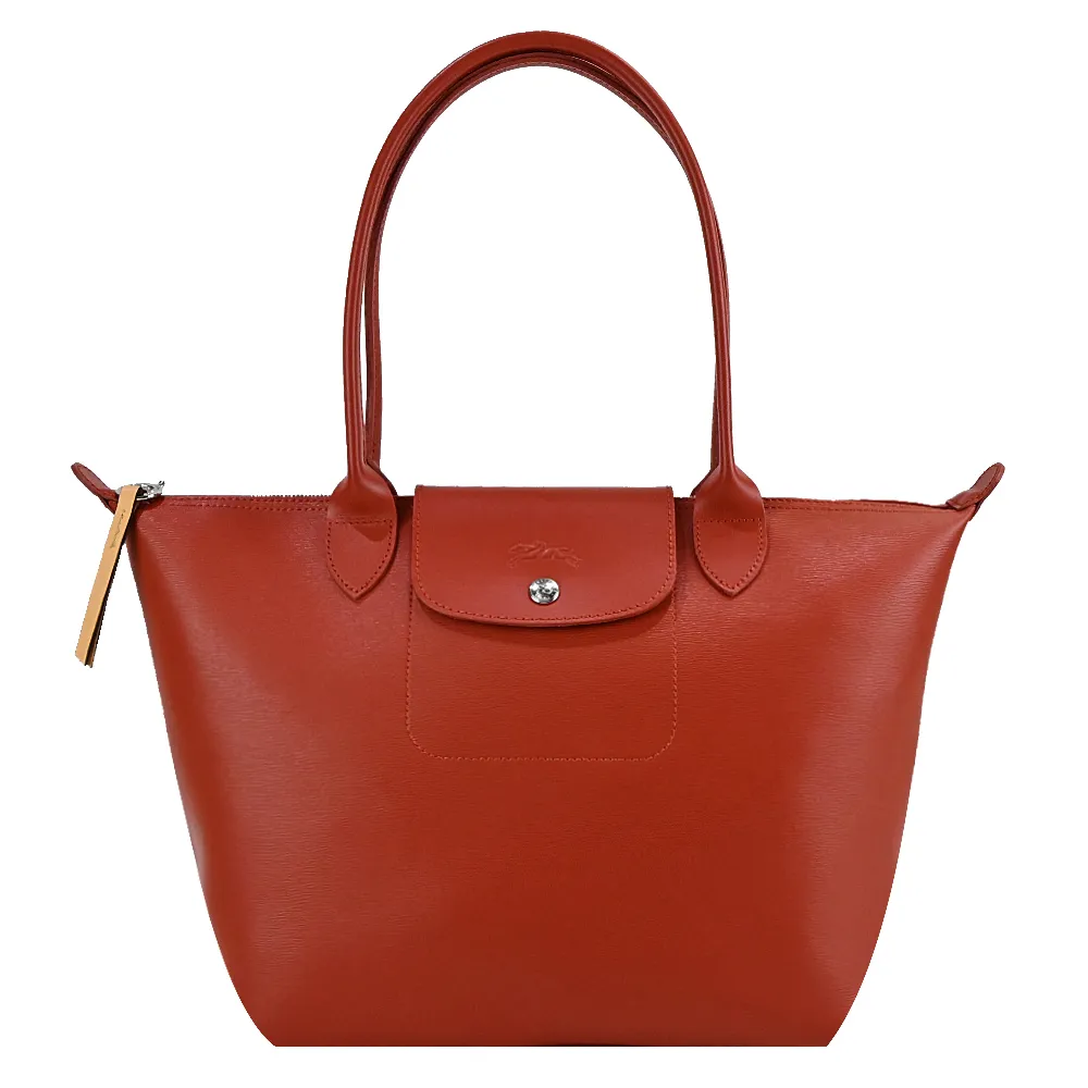 LONGCHAMP LE PLIAGE CITY系列PVC帆布長把肩背水餃包(大/黑) 歷史價格詳細信息