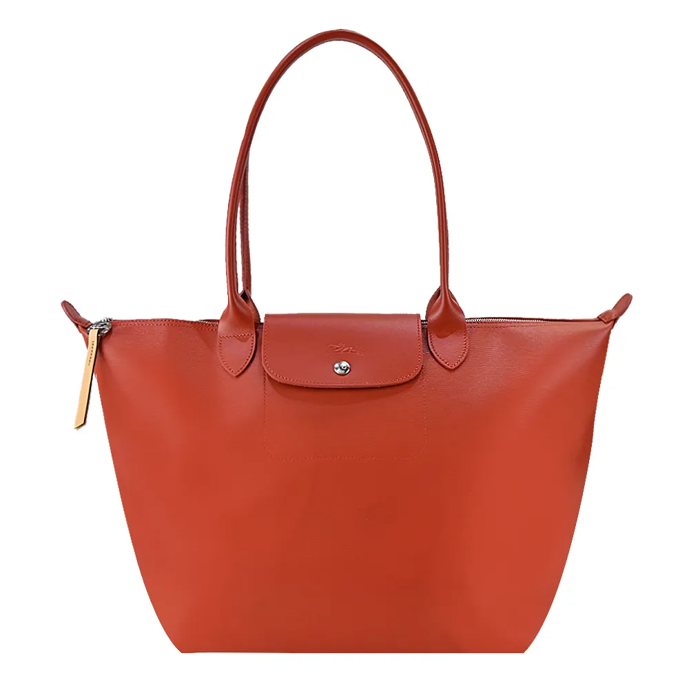 LONGCHAMP LE PLIAGE CITY系列PVC帆布長把肩背水餃包(大/黑) 歷史價格詳細信息