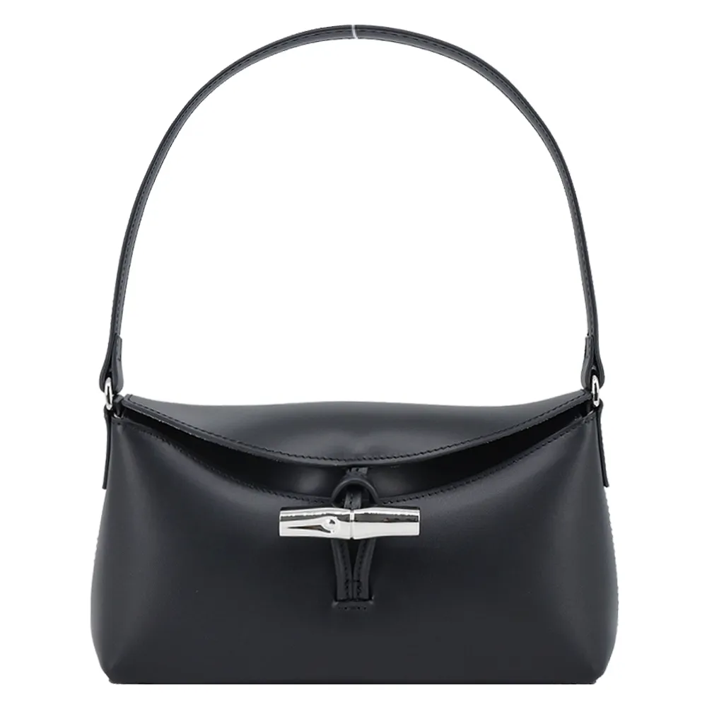 LONGCHAMP LE ROSEAU系列金屬竹節牛皮兩用水桶包(迷你/卡其綠) 歷史價格詳細信息