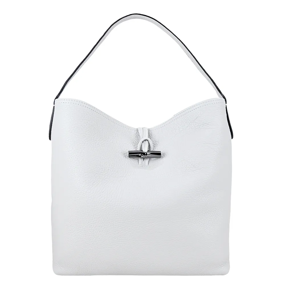 LONGCHAMP ROSEAU系列金屬竹節卵石紋牛皮單肩包(淡粉) 歷史價格詳細信息