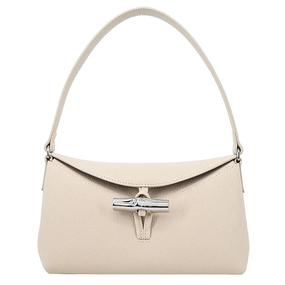 LONGCHAMP ROSEAU系列竹節卵石紋牛皮單肩包(中/黃) 歷史價格詳細信息