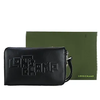 LONGCHAMP Le Pliage Cuir LGP系列牛皮手機萬用包(黑) 歷史價格詳細信息