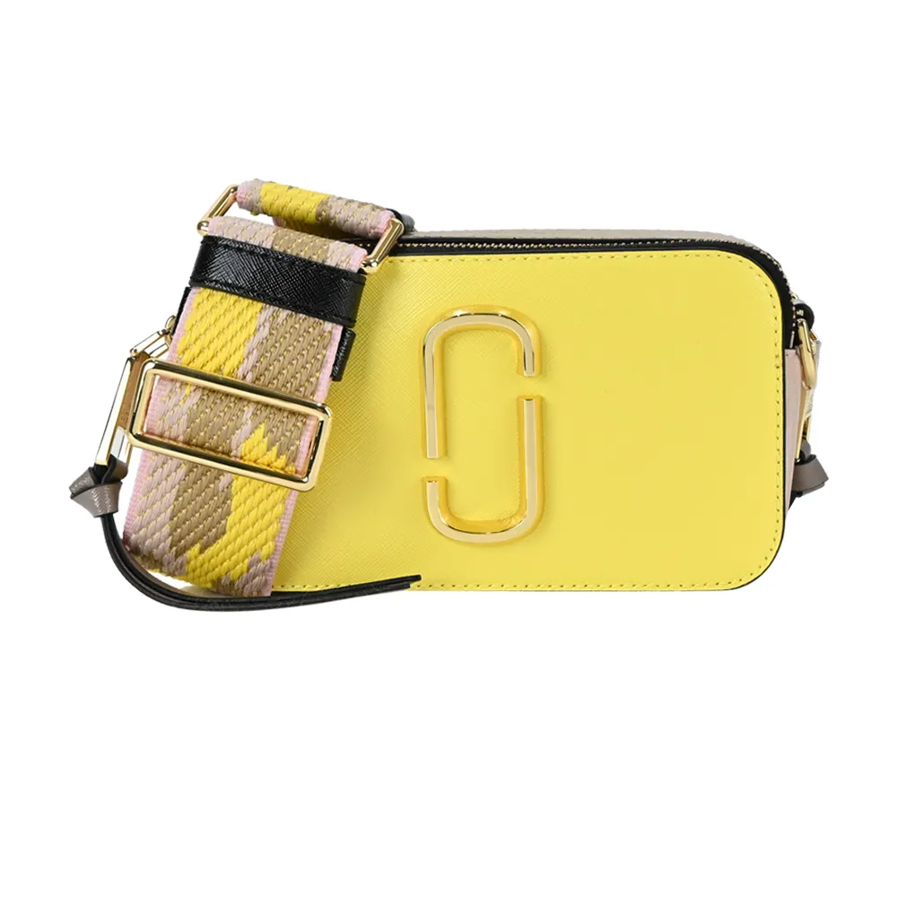 MARC JACOBS MJ SNAPSHOT 防刮撞色雙層斜背/相機包-黃/褐 歷史價格詳細信息
