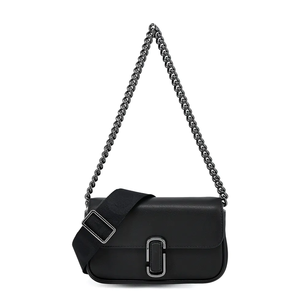 MARC JACOBS MJ THE J MARC MINI寬背帶翻蓋兩用包-迷你/黑 歷史價格詳細信息